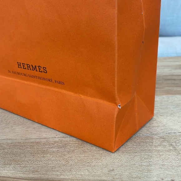 Hermes shopping bag and Brown Hermes Grosgrain Ribbon - Picture 4 of 12
